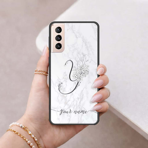 Samsung Galaxy S21 5G Cover - Personalized Alphabet Series - HQ Ultra Shine Premium Infinity Glass Soft Silicon Borders Case