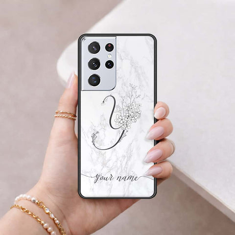 Samsung Galaxy S21 Ultra 5G Cover - Personalized Alphabet Series - HQ Ultra Shine Premium Infinity Glass Soft Silicon Borders Case