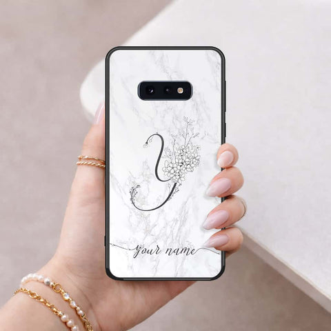Samsung Galaxy S10e Cover - Personalized Alphabet Series - HQ Ultra Shine Premium Infinity Glass Soft Silicon Borders Case
