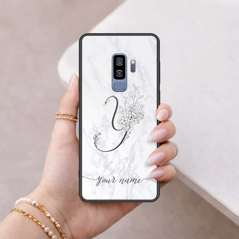 Samsung Galaxy S9 Plus Cover - Personalized Alphabet Series - HQ Ultra Shine Premium Infinity Glass Soft Silicon Borders Case