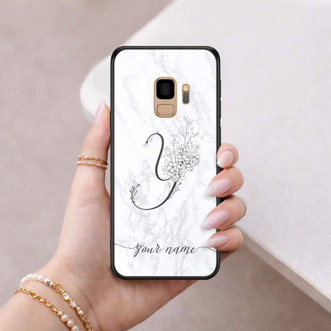 Samsung Galaxy S9 Cover - Personalized Alphabet Series - HQ Ultra Shine Premium Infinity Glass Soft Silicon Borders Case
