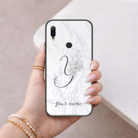 Huawei Y6s 2019 Cover - Personalized Alphabet Series - HQ Ultra Shine Premium Infinity Glass Soft Silicon Borders Case