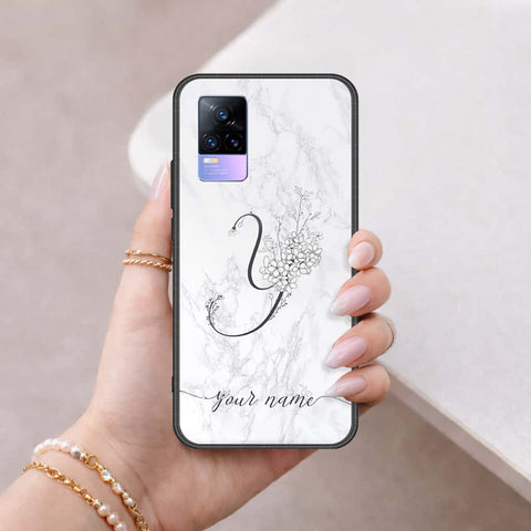 Vivo V21e Cover - Personalized Alphabet Series - HQ Ultra Shine Premium Infinity Glass Soft Silicon Borders Case
