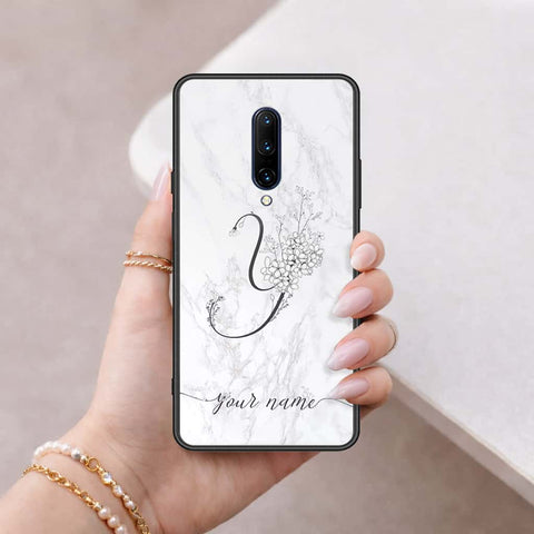 OnePlus 7 Pro Cover - Personalized Alphabet Series - HQ Ultra Shine Premium Infinity Glass Soft Silicon Borders Case