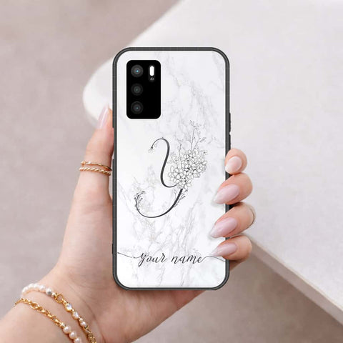 Oppo A16 Cover - Personalized Alphabet Series - HQ Ultra Shine Premium Infinity Glass Soft Silicon Borders Case