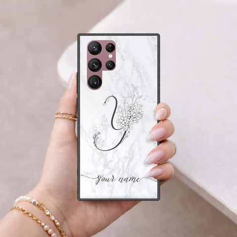 Samsung Galaxy S22 Ultra 5G Cover - Personalized Alphabet Series - HQ Ultra Shine Premium Infinity Glass Soft Silicon Borders Case
