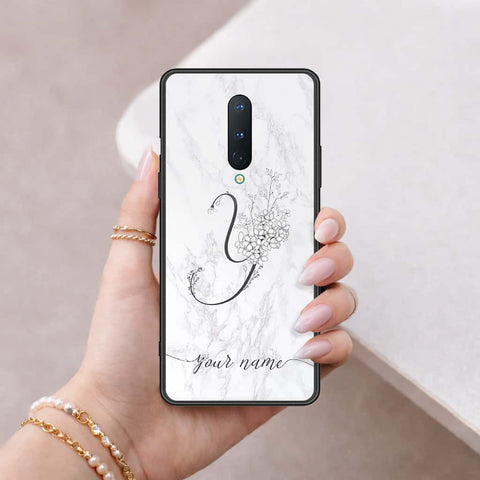 OnePlus 8 Cover - Personalized Alphabet Series - HQ Ultra Shine Premium Infinity Glass Soft Silicon Borders Case