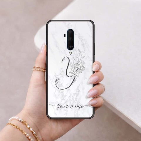 OnePlus 7T Pro Cover - Personalized Alphabet Series - HQ Ultra Shine Premium Infinity Glass Soft Silicon Borders Case