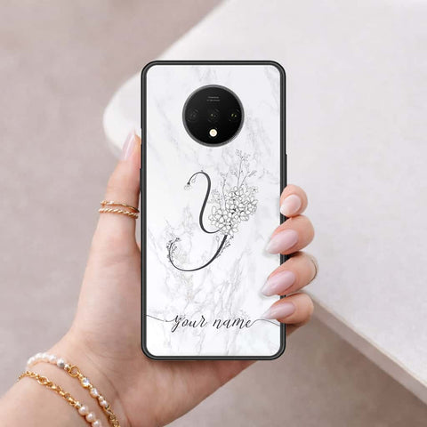 OnePlus 7T Cover - Personalized Alphabet Series - HQ Ultra Shine Premium Infinity Glass Soft Silicon Borders Case