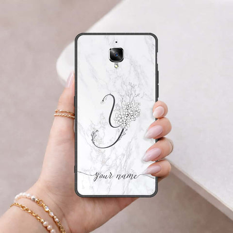 OnePlus 3 Cover - Personalized Alphabet Series - HQ Ultra Shine Premium Infinity Glass Soft Silicon Borders Case