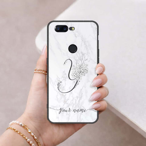 OnePlus 5T Cover - Personalized Alphabet Series - HQ Ultra Shine Premium Infinity Glass Soft Silicon Borders Case