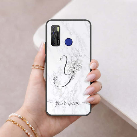 Tecno Camon 15 Air Cover - Personalized Alphabet Series - HQ Ultra Shine Premium Infinity Glass Soft Silicon Borders Case