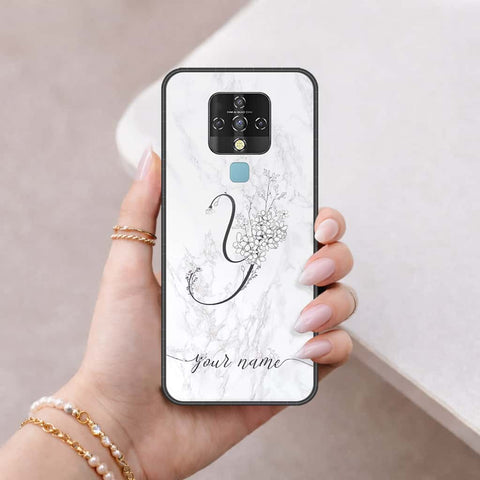 Tecno Camon 16 Cover - Personalized Alphabet Series - HQ Ultra Shine Premium Infinity Glass Soft Silicon Borders Case