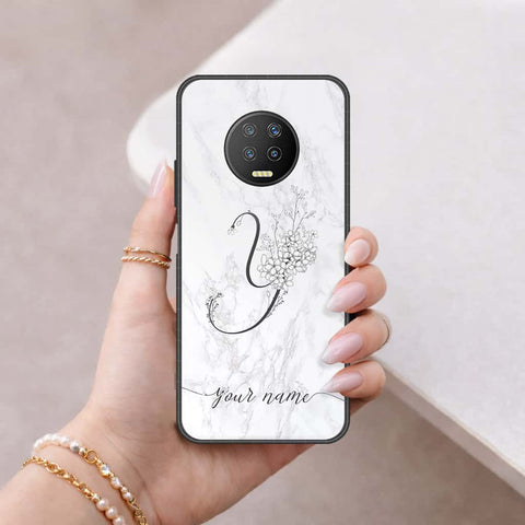 Infinix Note 7 Cover - Personalized Alphabet Series - HQ Ultra Shine Premium Infinity Glass Soft Silicon Borders Case