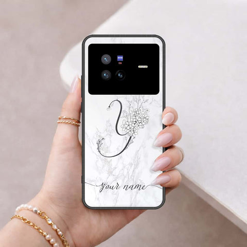 Vivo X80 Cover - Personalized Alphabet Series - HQ Ultra Shine Premium Infinity Glass Soft Silicon Borders Case