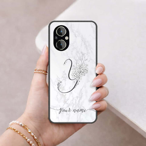 Oppo A96 Cover - Personalized Alphabet Series - HQ Ultra Shine Premium Infinity Glass Soft Silicon Borders Case