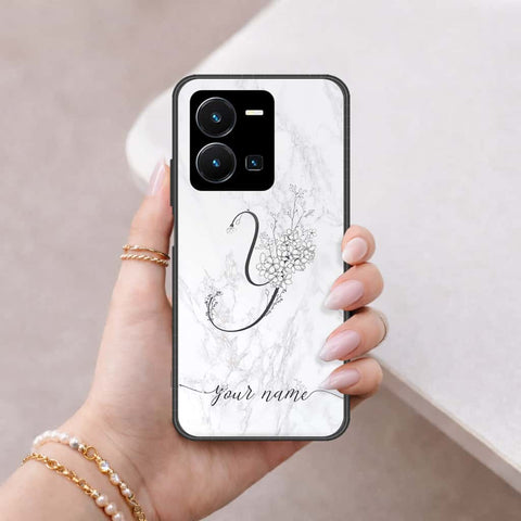Vivo Y35 4G Cover - Personalized Alphabet Series - HQ Ultra Shine Premium Infinity Glass Soft Silicon Borders Case