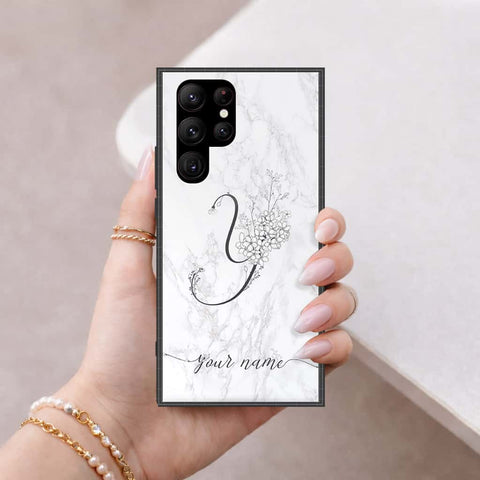 Samsung Galaxy S23 Ultra 5G Cover - Personalized Alphabet Series - HQ Ultra Shine Premium Infinity Glass Soft Silicon Borders Case