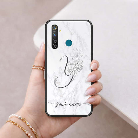 Realme 5 Pro Cover - Personalized Alphabet Series - HQ Ultra Shine Premium Infinity Glass Soft Silicon Borders Case