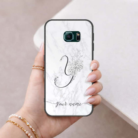 Samsung Galaxy S6 Edge Plus Cover - Personalized Alphabet Series - HQ Ultra Shine Premium Infinity Glass Soft Silicon Borders Case