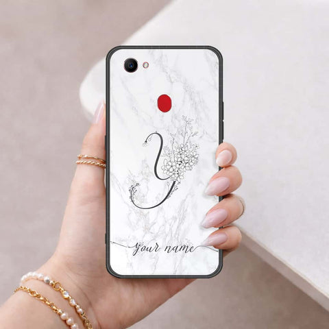 Oppo F7 Cover - Personalized Alphabet Series - HQ Ultra Shine Premium Infinity Glass Soft Silicon Borders Case
