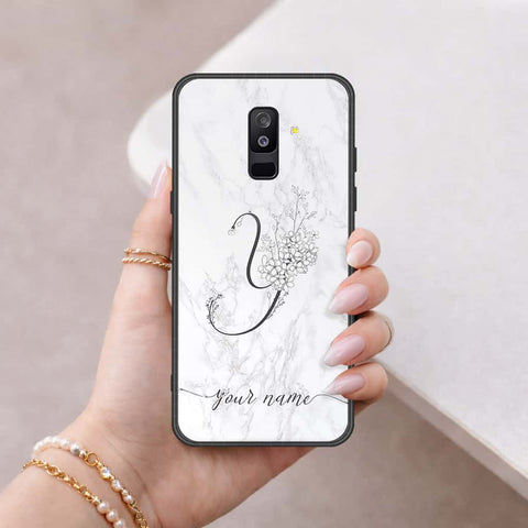 Samsung Galaxy A6 Plus 2018 Cover - Personalized Alphabet Series - HQ Ultra Shine Premium Infinity Glass Soft Silicon Borders Case