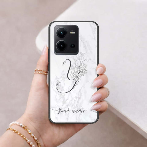 Vivo V25e Cover - Personalized Alphabet Series - HQ Ultra Shine Premium Infinity Glass Soft Silicon Borders Case