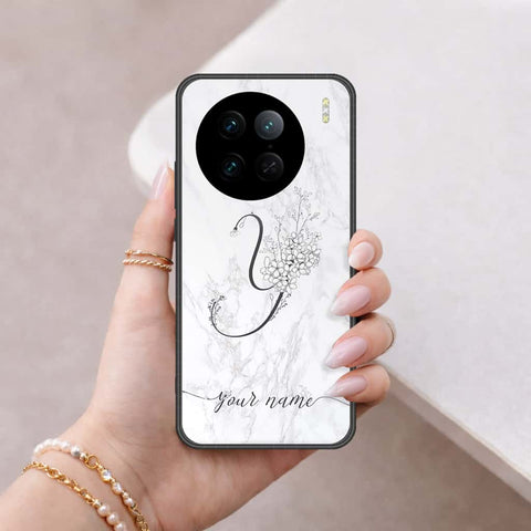 Vivo X90 Pro Cover - Personalized Alphabet Series - HQ Ultra Shine Premium Infinity Glass Soft Silicon Borders Case