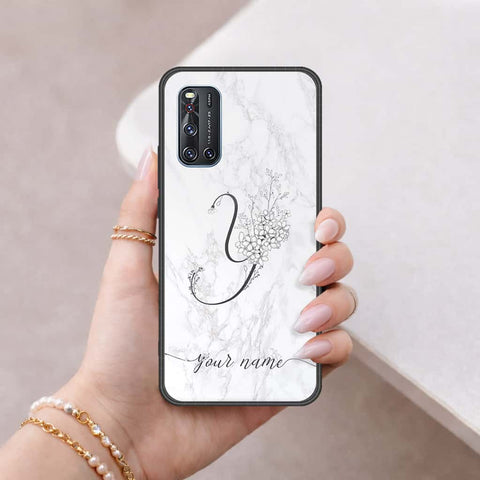 Vivo V19 Cover - Personalized Alphabet Series - HQ Ultra Shine Premium Infinity Glass Soft Silicon Borders Case