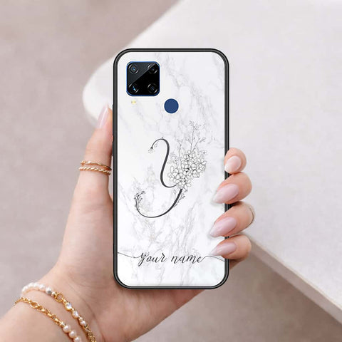 Realme C15 Cover - Personalized Alphabet Series - HQ Ultra Shine Premium Infinity Glass Soft Silicon Borders Case