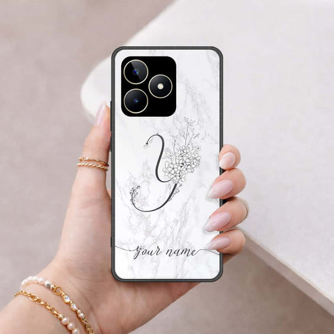 Realme C53 Cover - Personalized Alphabet Series - HQ Ultra Shine Premium Infinity Glass Soft Silicon Borders Case