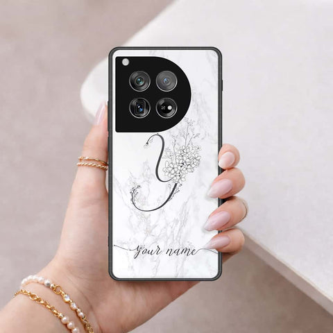 OnePlus 12 Cover - Personalized Alphabet Series - HQ Ultra Shine Premium Infinity Glass Soft Silicon Borders Case