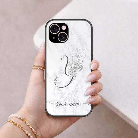 iPhone 15 Plus Cover - Personalized Alphabet Series - HQ Ultra Shine Premium Infinity Glass Soft Silicon Borders Case