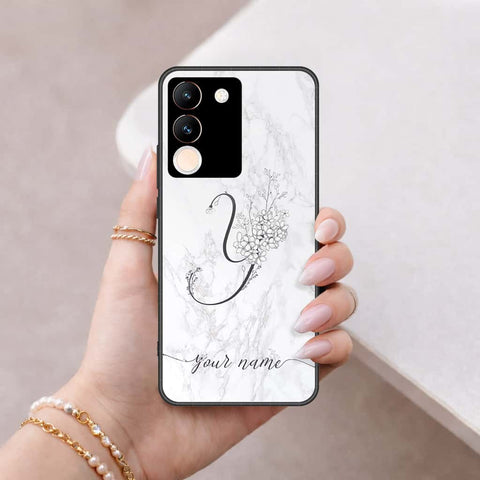 Vivo V29e Cover - Personalized Alphabet Series - HQ Ultra Shine Premium Infinity Glass Soft Silicon Borders Case