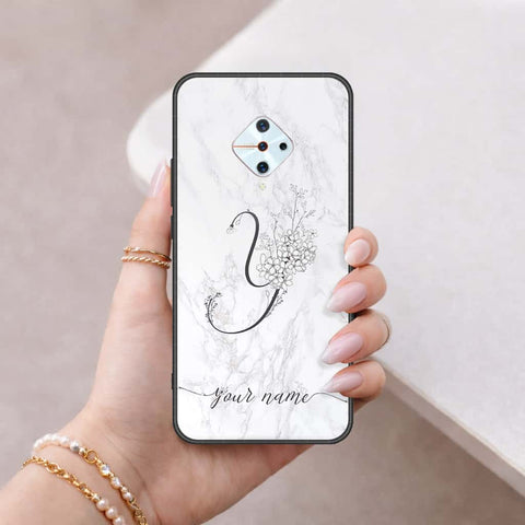 Vivo Y9s Cover - Personalized Alphabet Series - HQ Ultra Shine Premium Infinity Glass Soft Silicon Borders Case
