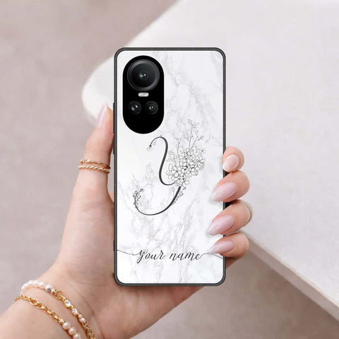 Oppo Reno 10 Pro Cover - Personalized Alphabet Series - HQ Ultra Shine Premium Infinity Glass Soft Silicon Borders Case