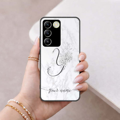 Vivo Y200e Cover - Personalized Alphabet Series - HQ Ultra Shine Premium Infinity Glass Soft Silicon Borders Case