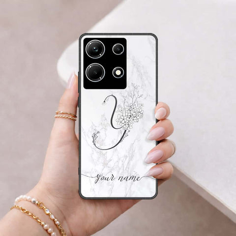 Infinix Note 30 Cover - Personalized Alphabet Series - HQ Ultra Shine Premium Infinity Glass Soft Silicon Borders Case
