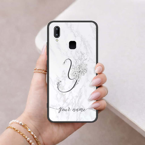 Vivo Y95 Cover - Personalized Alphabet Series - HQ Ultra Shine Premium Infinity Glass Soft Silicon Borders Case