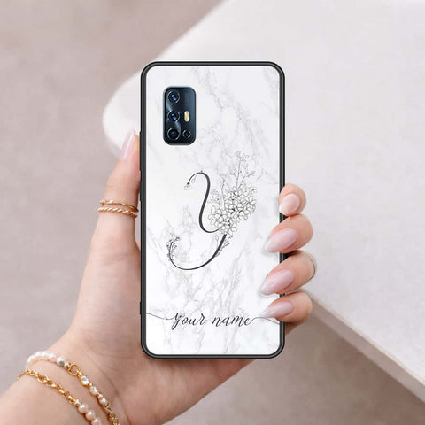 Vivo V17 Cover - Personalized Alphabet Series - HQ Ultra Shine Premium Infinity Glass Soft Silicon Borders Case