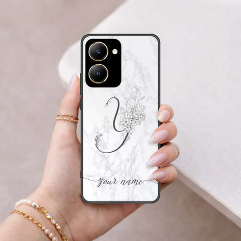 Vivo Y36 4G Cover - Personalized Alphabet Series - HQ Ultra Shine Premium Infinity Glass Soft Silicon Borders Case