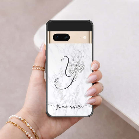 Google Pixel 7 Cover - Personalized Alphabet Series - HQ Ultra Shine Premium Infinity Glass Soft Silicon Borders Case
