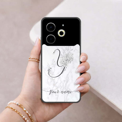 Tecno Pova 6 Cover - Personalized Alphabet Series - HQ Ultra Shine Premium Infinity Glass Soft Silicon Borders Case
