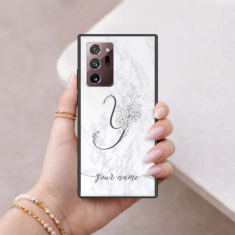 Samsung Galaxy Note 20 Ultra Cover - Personalized Alphabet Series - HQ Ultra Shine Premium Infinity Glass Soft Silicon Borders Case