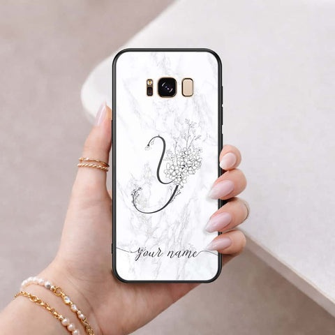 Samsung Galaxy S8 Plus Cover - Personalized Alphabet Series - HQ Ultra Shine Premium Infinity Glass Soft Silicon Borders Case