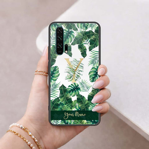 Honor 20 Pro Cover - Personalized Alphabet Series - HQ Ultra Shine Premium Infinity Glass Soft Silicon Borders Case