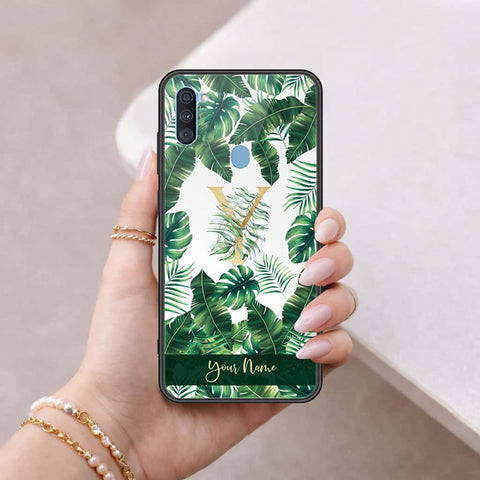 Samsung Galaxy M11 Cover - Personalized Alphabet Series - HQ Ultra Shine Premium Infinity Glass Soft Silicon Borders Case