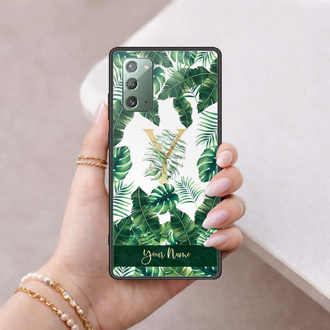 Samsung Galaxy Note 20 Cover - Personalized Alphabet Series - HQ Ultra Shine Premium Infinity Glass Soft Silicon Borders Case