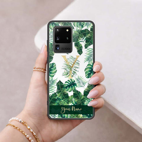 Samsung Galaxy S20 Ultra Cover - Personalized Alphabet Series - HQ Ultra Shine Premium Infinity Glass Soft Silicon Borders Case
