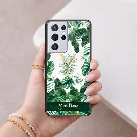 Samsung Galaxy S21 Ultra 5G Cover - Personalized Alphabet Series - HQ Ultra Shine Premium Infinity Glass Soft Silicon Borders Case